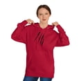 thumbnail image 3 of Effete Feline Claw Marks Scratch Unisex Hooded Sweatshirt, 3 of 4