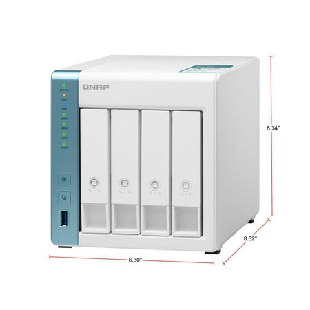 QNAP - TS-431K 4-Bay, Personal Cloud for Backup and Data Sharing, 1GB RAM, External Network Attached Storage (NAS) - White