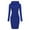 Blue, variant on Idoravan Women's Dress Summer Womens Long Sleeve Solid Patchwork Casual Long Hooded Sweatershirt Dress