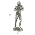 thumbnail image 3 of 6" x 16" Silver Polystone Football Player Sculpture, by DecMode, 3 of 9