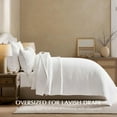 thumbnail image 2 of EVERGRACE Cotton Sateen Quilt Set Queen Size, Pre-Washed Cotton Channel Stitch Coverlet Bedspread, 3 Pieces Lightweight Soft Bedding Sets for All Season, with 2 Pillow Shams, Bright White, 2 of 8