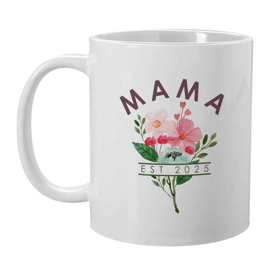 GiftsForYouNow Mama Est Ceramic Coffee Mug White 11oz, Mom Christmas Gifts