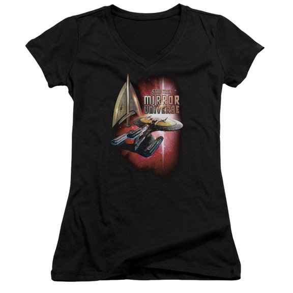 Star Trek Mirror Enterprise Junior Women's V-Neck T-Shirt Black