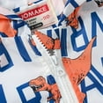 thumbnail image 5 of XBASW Toddler Baby Boys Hooded Raincoat Dinosaur Letter Printed Jackets Autumn Spring Zip up Light Outerwear 1-8Y Boys Causal Trench Coat for Kids, 5 of 8
