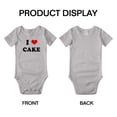 thumbnail image 3 of I Heart Cake Love Food Funny Baby Rompers Newborn Outfits (Gray, 12-18 Months), 3 of 5
