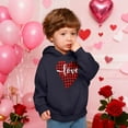 thumbnail image 4 of Sudadera con capucha y estampado de corazón de San Valentín, sudadera de manga larga para niños y niñas, chaqueta para niñas de talla mediana y grande., 4 of 7