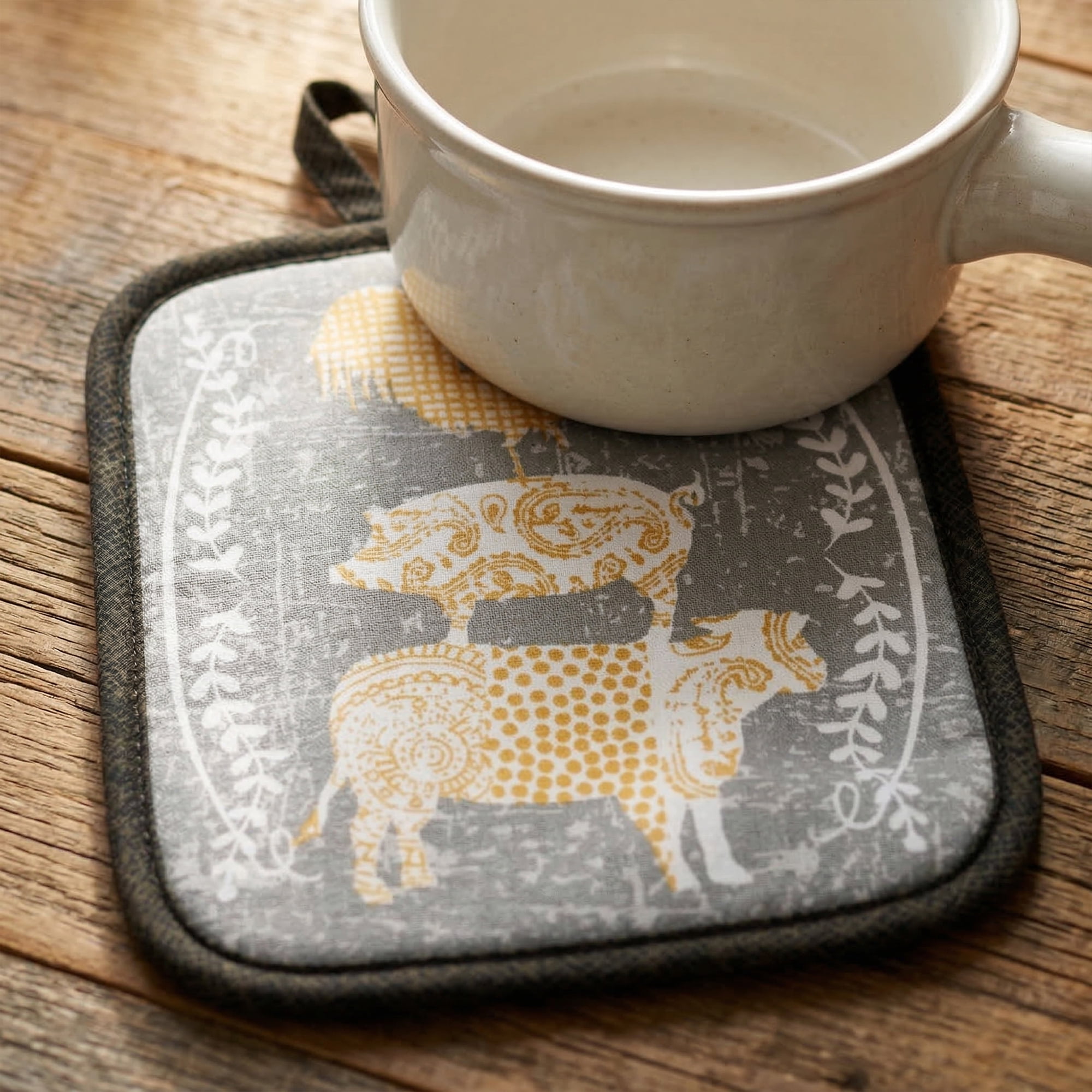 Unique Bargains 2 Pcs Pot Holders, Heat Resistant Trivets for Baking Farm 6.5"x7.9"