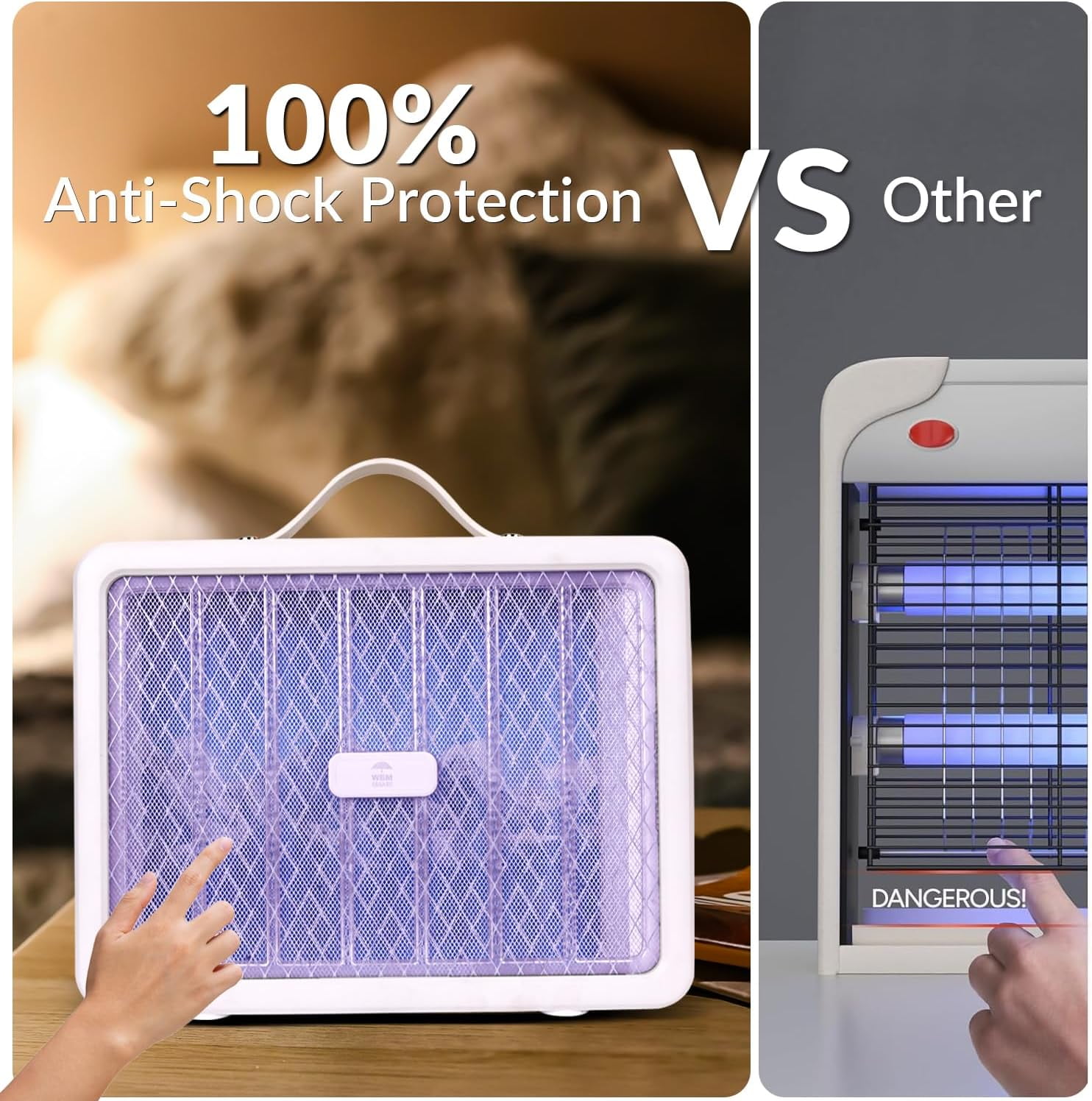 Electric Bug Zapper, High-Voltage LED UV Light Trap for Mosquitoes, Portable & Wall-Mountable, Safety Mesh Protection, Indoor/Outdoor Use