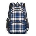 thumbnail image 2 of Blue and White Checkered Pattern Backpack for School, Cute School Bag with Adjustable Shoulder Straps and Padded Back, 16.9"x12.6"x5.9", 2 of 5