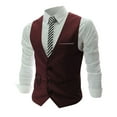 thumbnail image 4 of CHUOU Men's Business Leisure Wedding Vest V Neck Sleeveless Slim Jacket Vest, 4 of 4