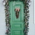 thumbnail image 5 of Upside Down Hanging Christmas Wreath 20 Inch, Traditional Reversible Santa Sack Decor with Artificial Pine and Red Berry, Unique Front Door Decorations for Outdoor and Indoor Xmas Party Festivities, 5 of 7