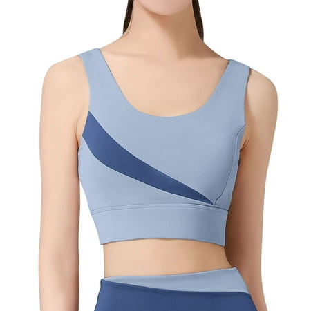 WTXUE Women Bras Sports Bra Womens Strap Yoga Bra Cordless Padded Medium Workout Crop Tank Top Racerback Tank Tops for Women 1 Piece Blue M