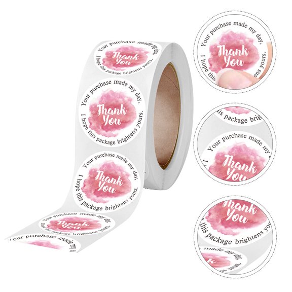 STOBOK 500Pcs White T You Label Stickers Self Adhesive Decorative Roll