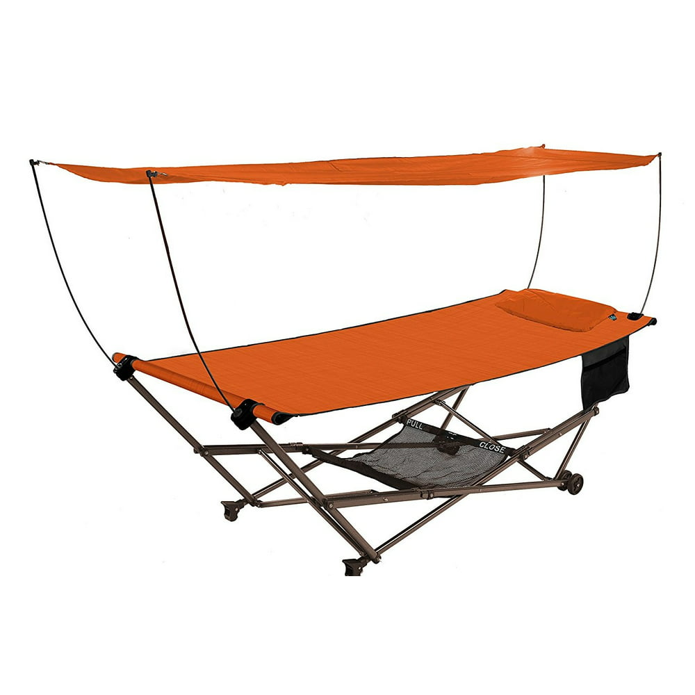 35quotW STOW EZ Portable Hammock Stand With Canopy Terracotta