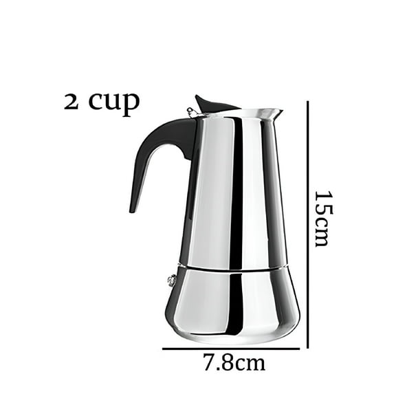 ACDANC Coffee Pot Stainless Steel Mocha Espresso Latte Percolator Stove Top Coffee Maker Pot Kitchen Essentials Black