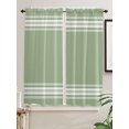 thumbnail image 2 of Bedroom Curtains 63 Inches length, Sage Green Window Treatment Curtain Drapes, Farmhouse Sage Green White Striped Rod Pocket Curtain Panels for Living Room Kitchen, 42"x63", 2 Panels, 2 of 7