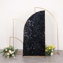 Efavormart 6ft Black Big Payette Sequin Chiara Backdrop Stand Cover For Half Moon Wedding Arch
