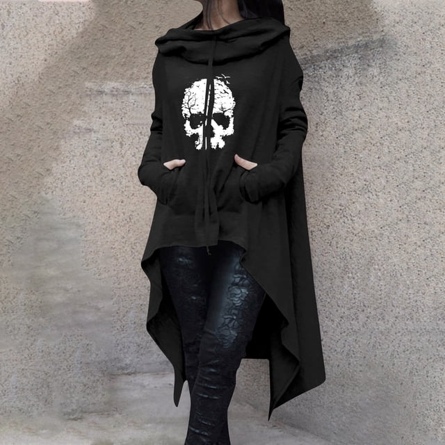 Puntoco Mujer Tallas Grandes Casual Manga Larga Suelta Impreso Tops Medianos y Largos Sudaderas con Capucha Blusa de Mujer Puntoco Puntoco-2406