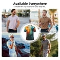 thumbnail image 5 of Rateoe Red And Blue Fire Peacock Pattern Men's Short Sleeve Polo Shirts, Golf Polo Shirts Short Sleeve Performance Moisture Wicking Dry-Small, 5 of 6
