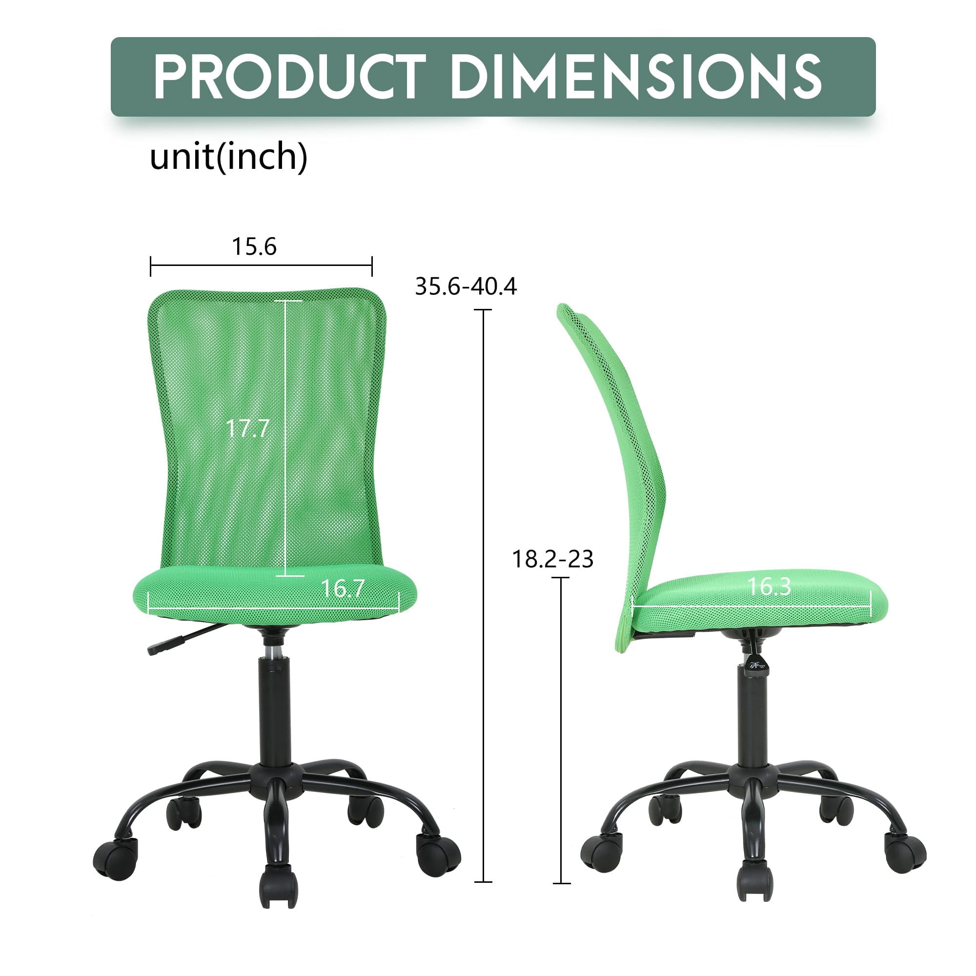 PayLessHere Home Office Chair - Ergonomic Mesh Desk Chair w/Lumbar Support, Green