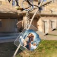 thumbnail image 3 of Hello Winter Brittany Spaniel Welcome Snowy Night Watercolor Vintage Acrylic Keychain Brittany Dog Lover Gifts Idea Collar Charm Tag Keyring - 01011, 3 of 5