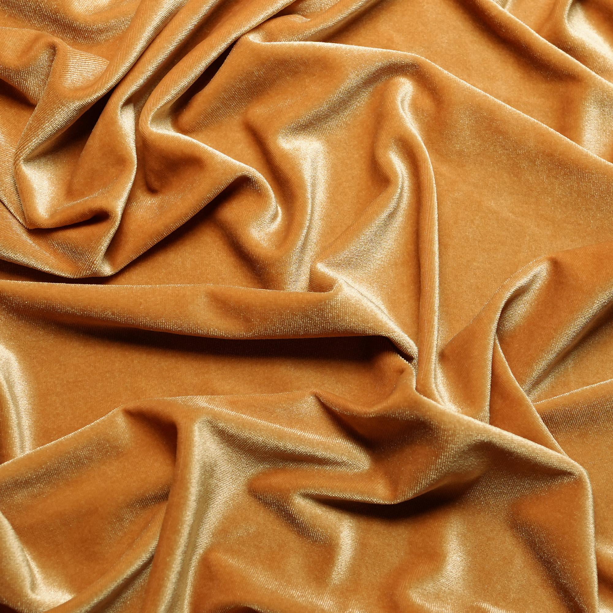 Ice Fabric Stretch Velvet Fabric by the Yard - 60" Wide Soft Stretchy Fabric for Sewing Clothes, Apparel, Costume, Crafts - 90% Polyester 10% Spandex - Beige - 4 Yards