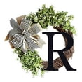 thumbnail image 2 of Front Door Decor,Front Door Wreaths 26 Letters Decorative Wreath Door Hanging Home Decor Letters with Bow Knot Pendant Rattan Ring Wall Decoration Window Decoration Pendant Home Decor Gifts, 2 of 4