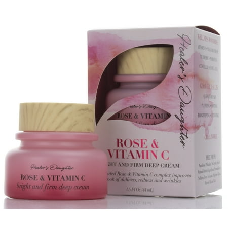 - Healers Daughter Rose & Vitamin C Face Cream 1.5 FL oz. Brightening cream w/ Vitamin C, Bulgarian Rose, Probiotics, Turmeric, & Cica helps plump skin & improve the look of Wrinkles and Dullness.
