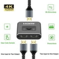 thumbnail image 3 of axGear HDMI Répartiteur / Commutateur 2 Ports Bi-Direction 4K Ultra HD 1 Entrée 2 Sorties 2 en 1 Sortie, 3 of 7