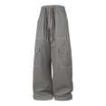 thumbnail image 2 of WIZUTIZ Men's Relaxed Fit Cargo Pants Contrast Stitching Elastic Waist Polyester Outdoor Casual Trousers, 2 of 8