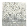 thumbnail image 6 of Creative Co-Op Square Metal Floral Bouquets Wall Décor with Distressed Antique Finish, White, 6 of 10