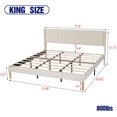 thumbnail image 3 of WJORATA Upholstered Platform King Size Bed Frame with Headboard Wooden Slats Support,Beige, 3 of 6