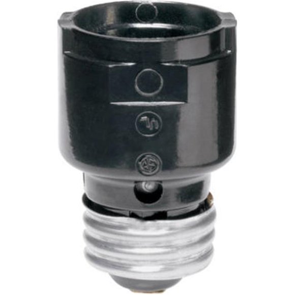 1054 Socket Extension, 15A, 125V, Black