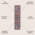 thumbnail image 3 of JONATHAN Y WASHABLE 2 x 8 Runner Rug, Alacati Ogee Medallion - Red/Blue/Brown, WSH103D-28, 3 of 9
