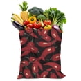 thumbnail image 1 of Sac Fourre-Tout en Toile Chili Motif Légumes Rouges Épicés Illustration Peinture Esthétique Kawaii Dessin Animé Réutilisable Écologique Léger Pliable, 1 of 6