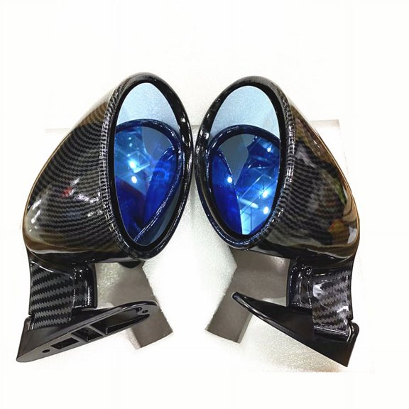 Furulu Carbon Fiber Look 2 Pcs Retro Style Vintage Sport Racing Car Side Wing Mirrors
