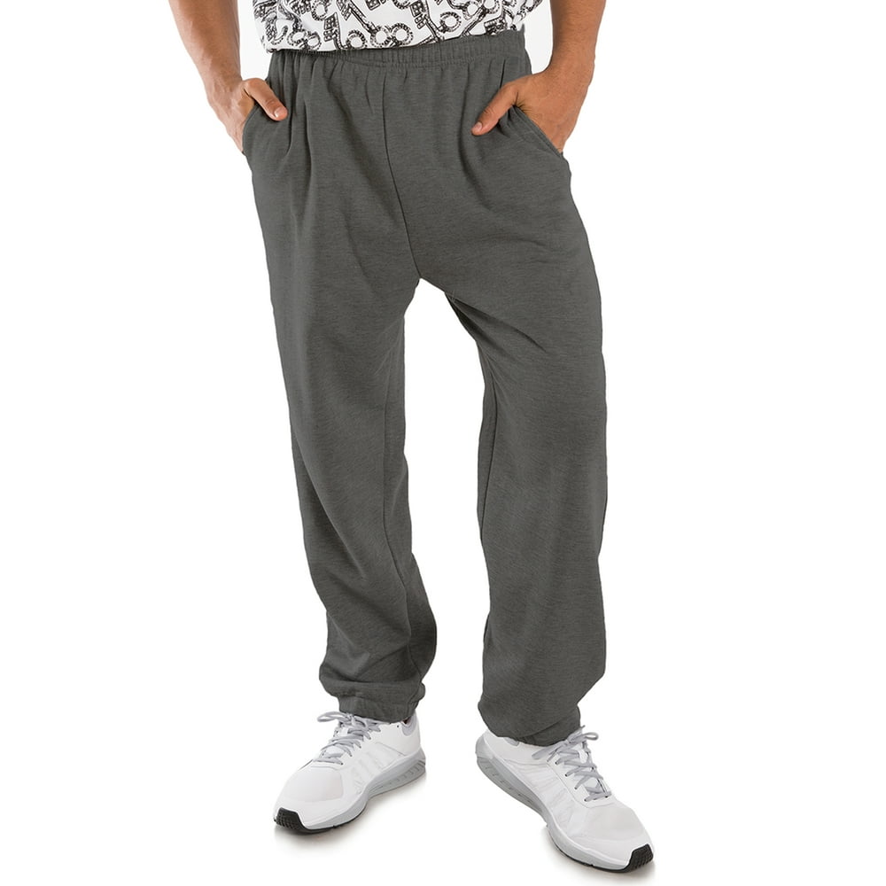 Vibes - Vibes Men's Charcoal Grey Fleece Active Jogger Pants Elastic ...