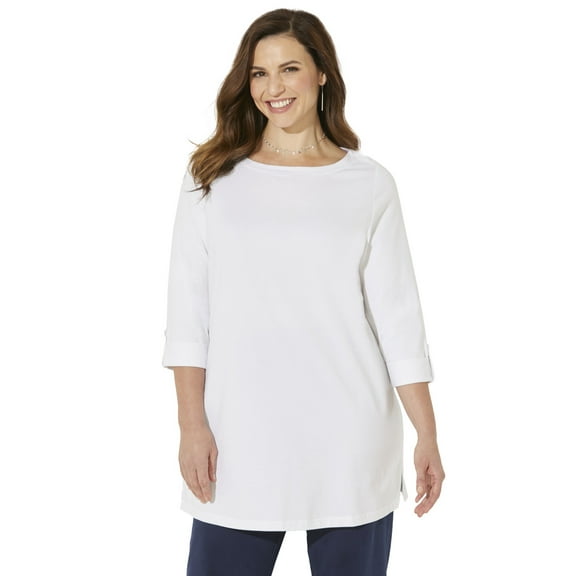 Catherines Women's Plus Size Suprema Boatneck Tunic Top