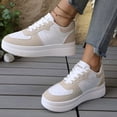thumbnail image 4 of Women's Platform Lace Up Casual Shoes Fashion Color Blocking Slip On Sneakers Breathable Non Slip Running Shoes, 4 of 7