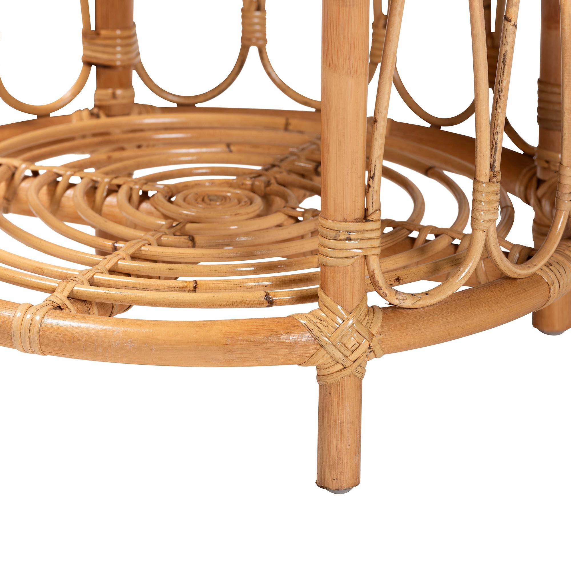 bali & pari Berilo Boho End Table, 2-Tier, Light Honey