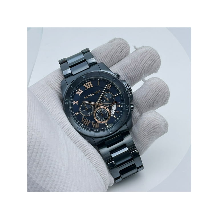 New Michael Kors Brecken Blue 44mm Steel Blue Roman Dial Mens Watch MK8610 Walmart