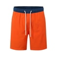 thumbnail image 4 of YAYUBA Mens Swim Trunks 5 Inch Inseam Stretchy Quick Dry Elastic Waist Bathing Suit Liner Compression Loose Beach Bathing Suit Beach Board Shorts,M,Orange-1, 4 of 5