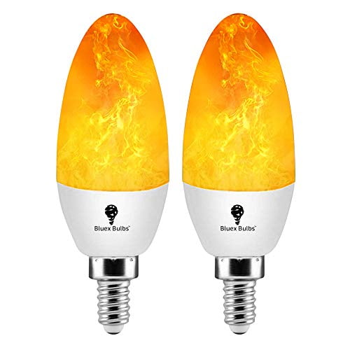 2 Pack E12 Flame Bulb LED Orange Fire Bulbs Decorative Flickering