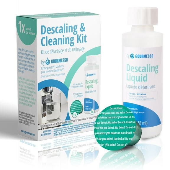 Gourmesso Cleaning Capsules & Descaling Kit for Keurig Machines - 1 Descaler, 1 Compatible Cleaning K-Cup Pod