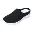 thumbnail image 2 of CQONEPT Women’s Breathable Knit Slip On Walking Shoes Fashion Mesh Backless Mules Lightweight Soft Sole Non Slip Sneakers Black 43, 2 of 7