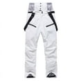 thumbnail image 3 of CQONEPT Womens Snow Ski Pants Windproof Waterproof Insulated Bib Overall Warm Snowboarding Padded Pant with Zip Pockets White S, 3 of 5