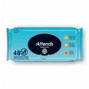 Attends Washcloths No-Rinse Disposable Cleansing Wipes for Incontinence, 7.8x11.8, Hypoallergenic Alcohol-Free with Aloe, Scented, 576ct Case