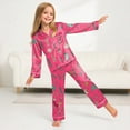 thumbnail image 6 of Gubotare Big Girl Christmas Pajamas Pullover Pajama Shirt & Pajama Pants Sleep Set Toddler to Little Kid Size 13-14 (Hot Pink,13-14 Years), 6 of 9