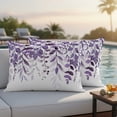thumbnail image 2 of Outdoor Pillow Covers 20x12 Set of 2, Purple Leaves Waterproof Patio Throw Pillow Covers for Couch Sofa Chair, Summer Botanical Decorative Pillowcases for Throw Pillows, 2 of 9