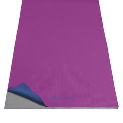 Gaiam No-Slip Yoga Mat Towel, Grape/Navy